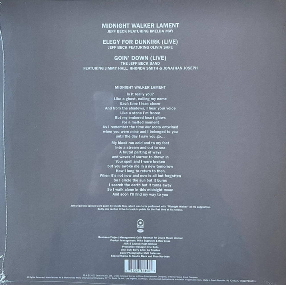 Back Cover: Jeff Beck – Tribute (RSD Black Friday 2023 12" Vinyl) Vinyl LP | Relix