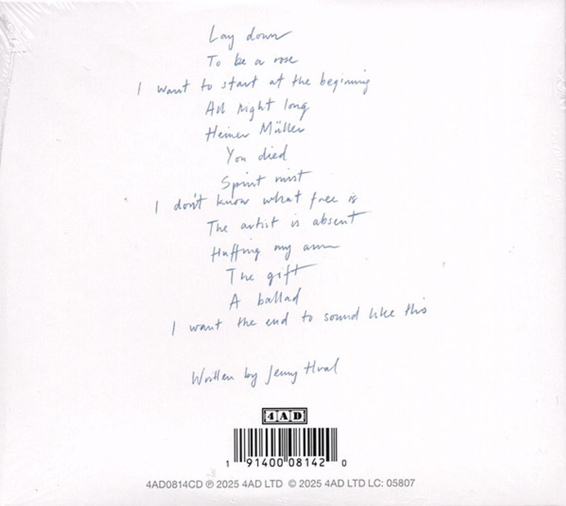 Back Cover: Jenny Hval – Iris Silver Mist CD | Relix
