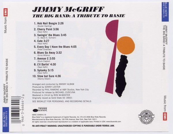 Back Cover: Jimmy Mcgriff – The Big Band CD | Relix