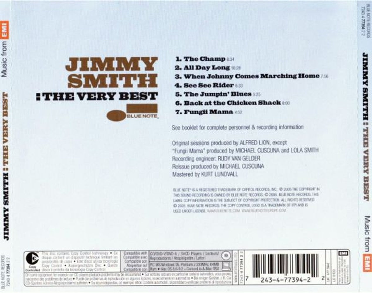 Back Cover: Jimmy Smith – The Very Best CD | Relix