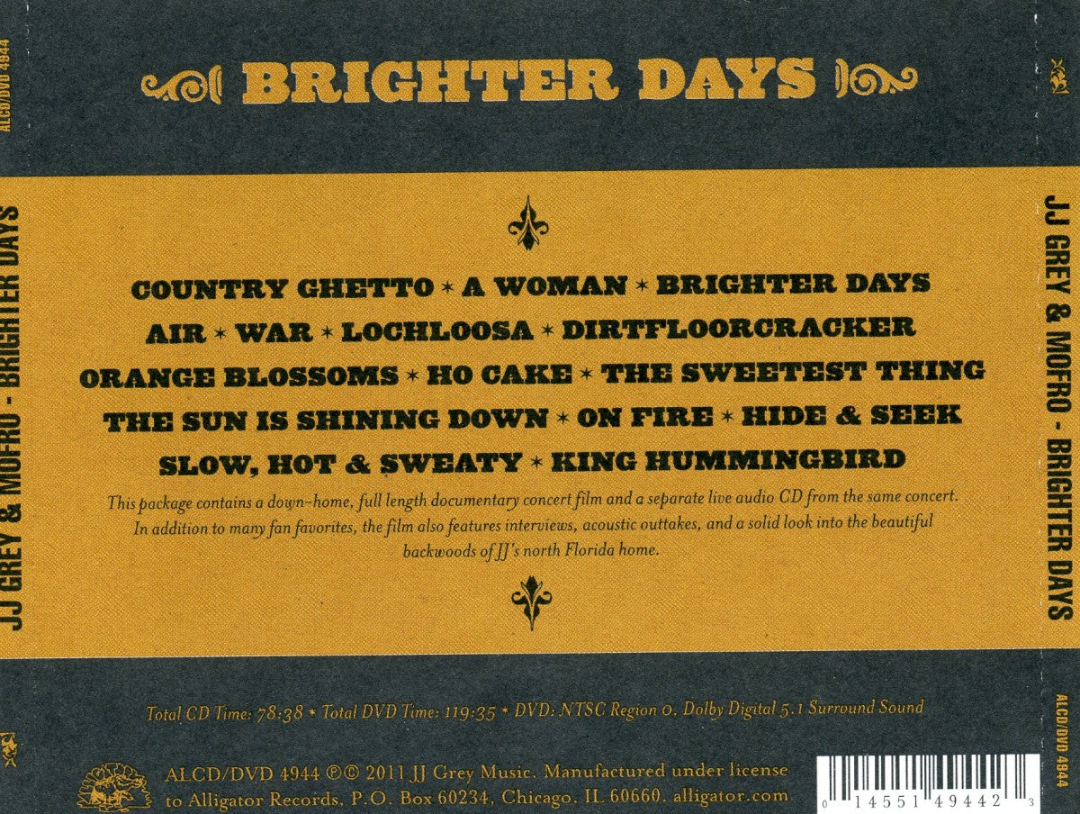 Back Cover: JJ Grey & Mofro – Brighter Days CD | Relix