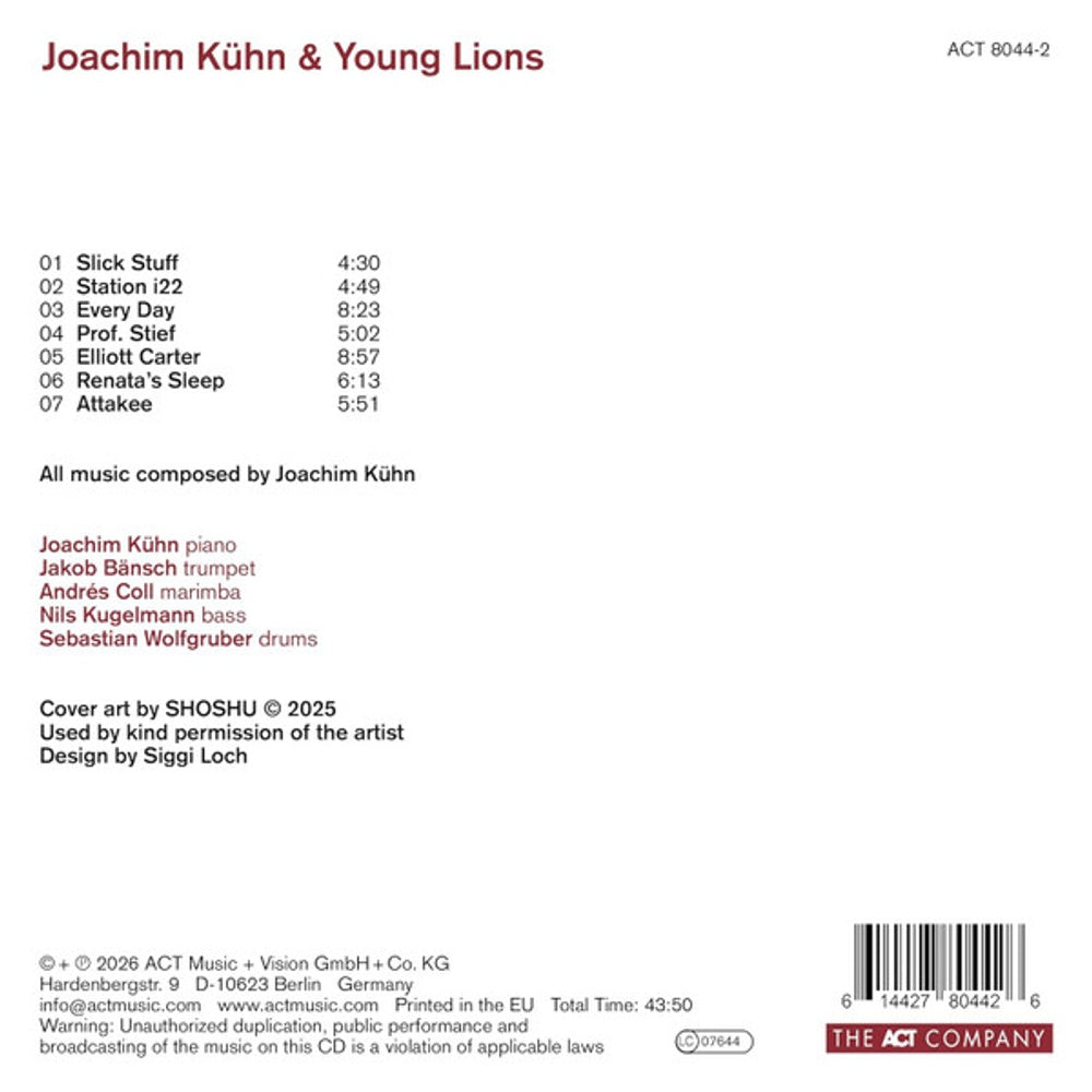 Back Cover: Joachim Kuhn – Joachim Kuhn & Young Lions CD | Relix