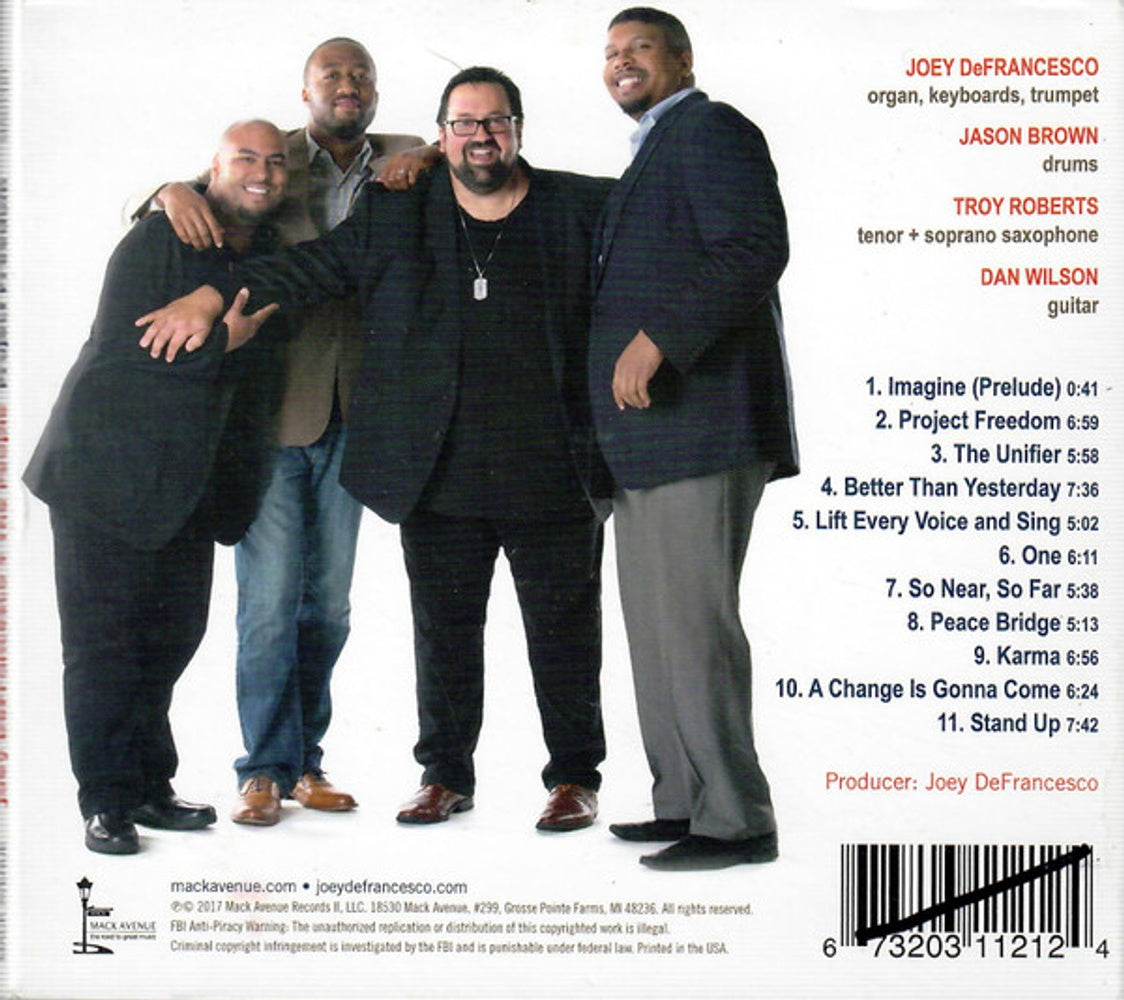 Back Cover: Joey Defrancesco – Project Freedom CD | Relix
