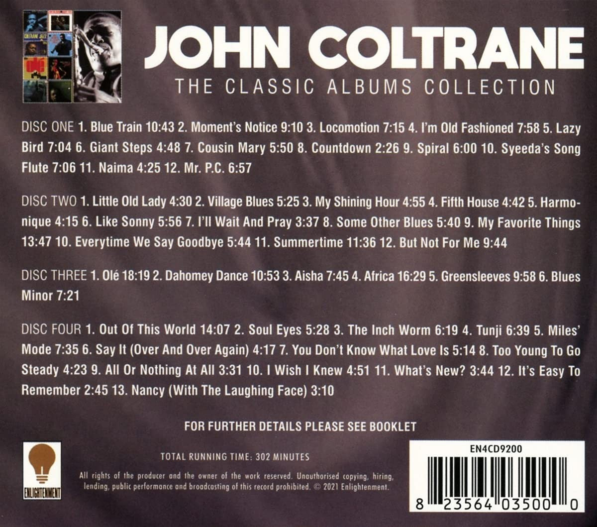 Back Cover: John Coltrane – Classic Albums Collection CD | Relix