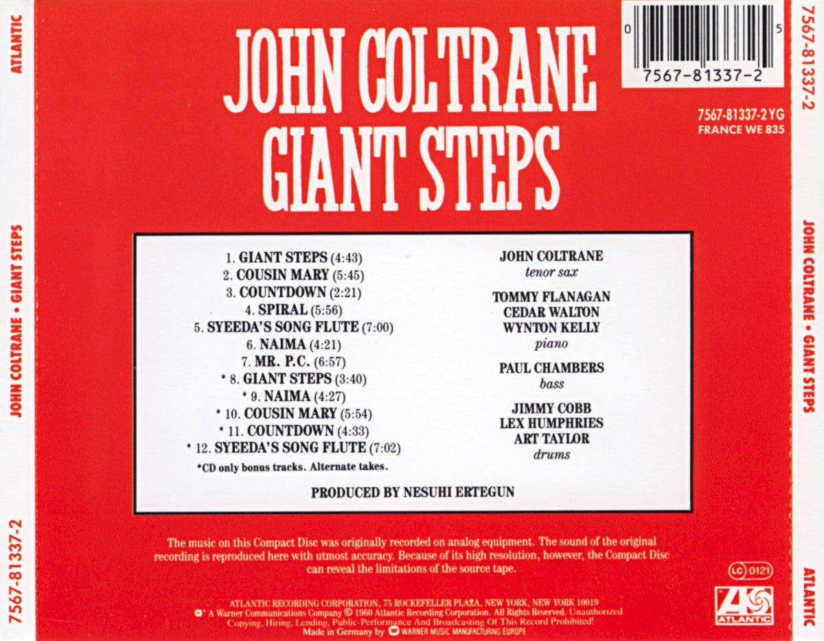 Back Cover: John Coltrane – Giant Steps CD | Relix