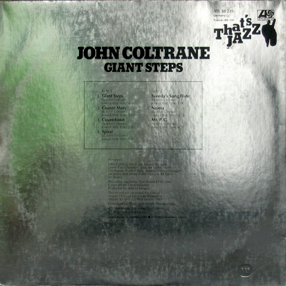 Back Cover: John Coltrane – Giant Steps Vinyl LP | Relix