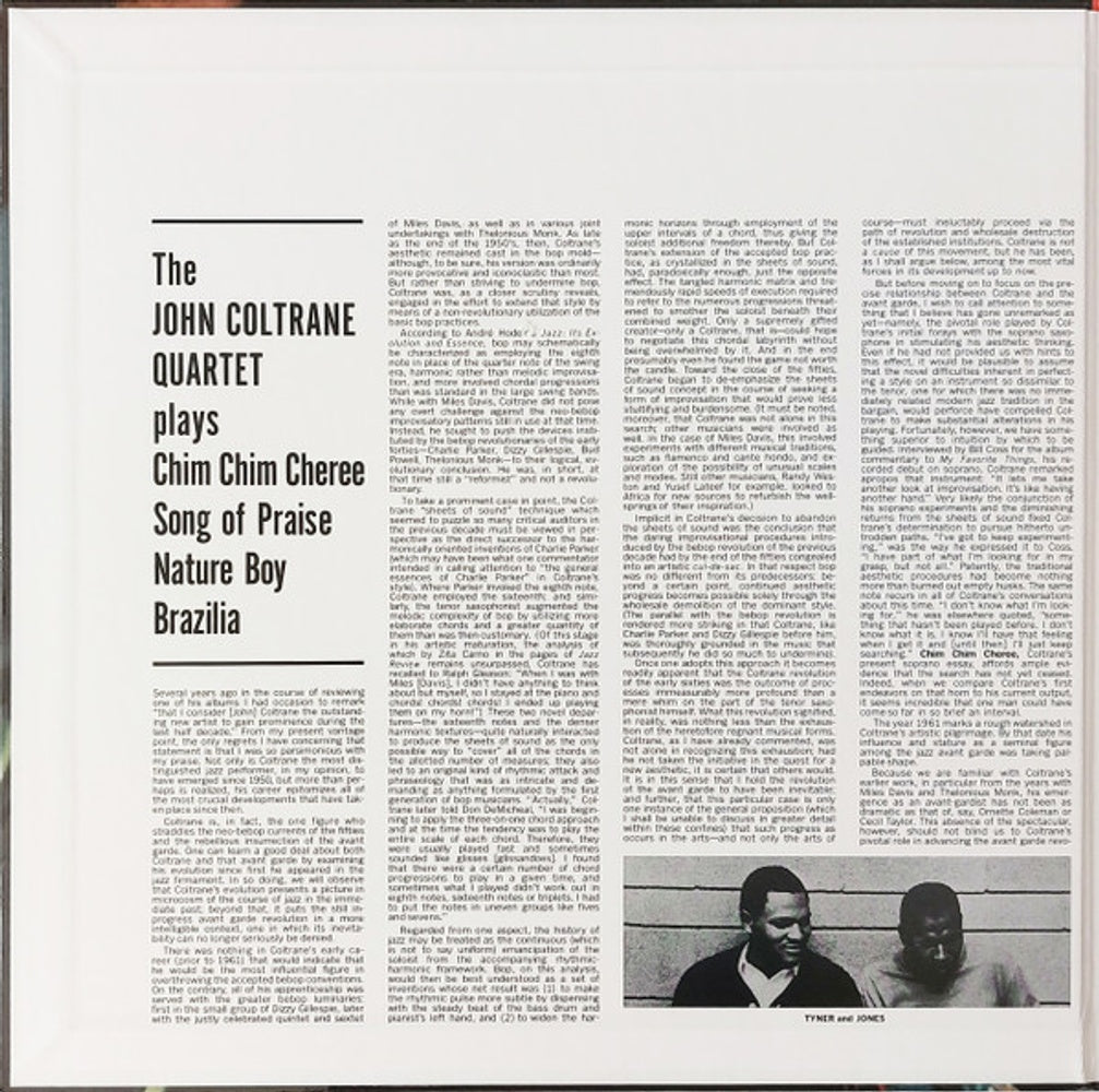 Back Cover: John Coltrane – John Coltrane Quartet Plays (180 Gram LP Vinyl) Vinyl LP | Relix