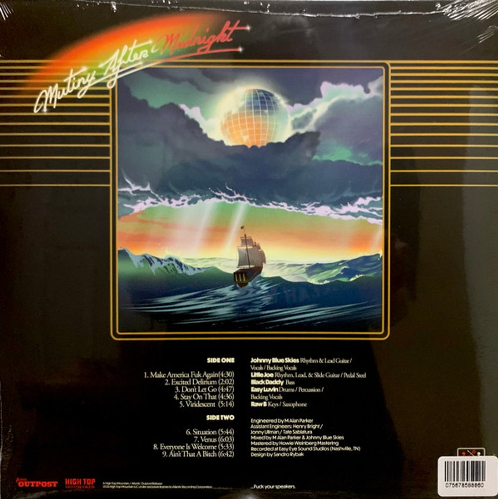 Back Cover: Johnny Blue Skies & the Dark Clouds – Mutiny After Midnight Vinyl LP | Relix