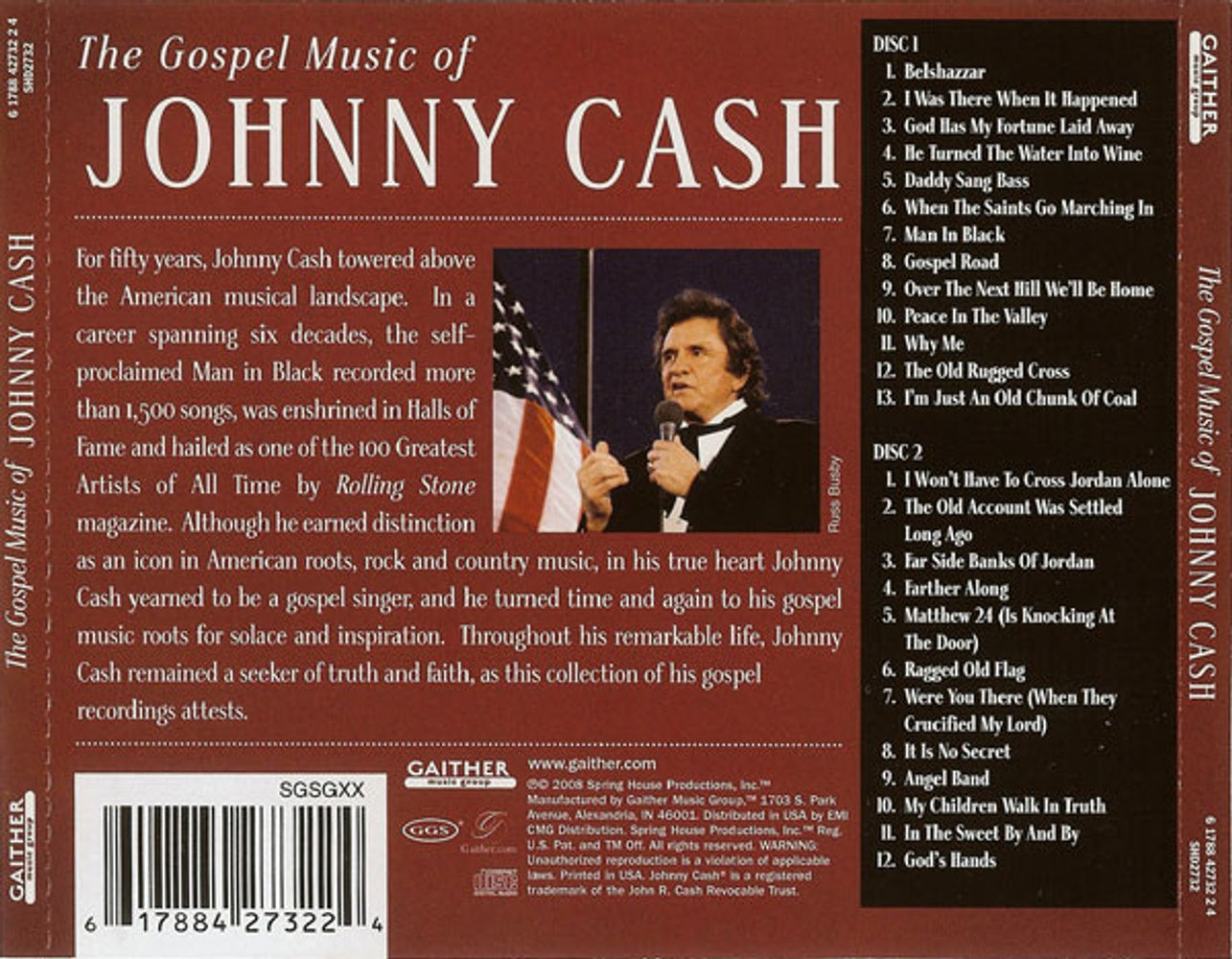 Back Cover: Johnny Cash/Willie Nelson/George Jones – The Gospel Music Of Johnny Cash (2-CD) CD | Relix