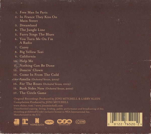 Back Cover: Joni Mitchell – Dreamland (Import CD) CD | Relix
