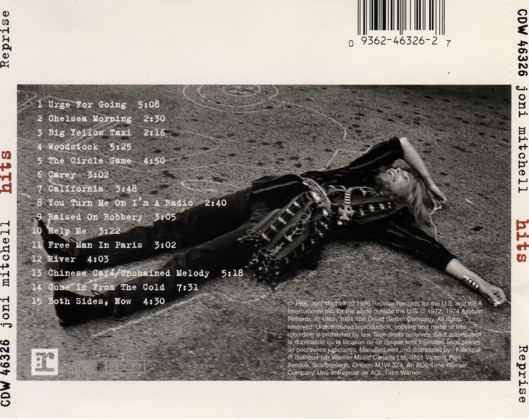 Back Cover: Joni Mitchell – Hits CD | Relix