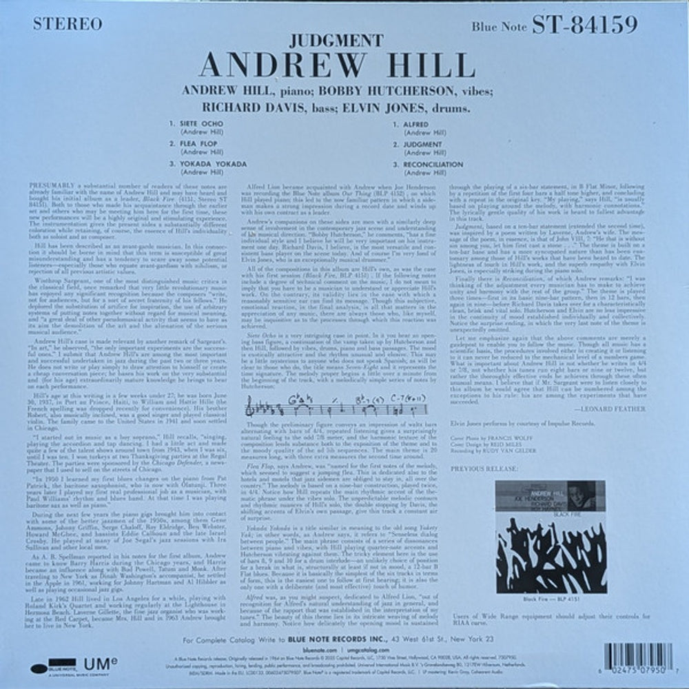 Back Cover: Judgement! (Blue Note Classic Vinyl Edition) Vinyl LP | Relix