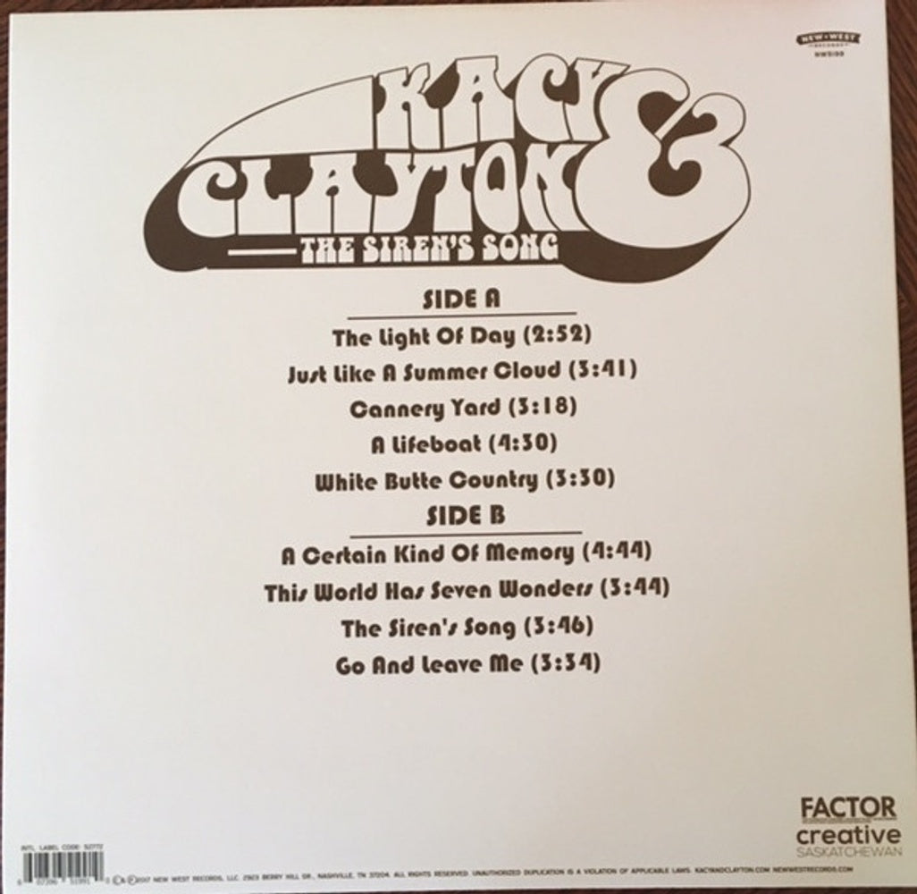 Back Cover: Kacy & Clayton – The Siren's Song Vinyl LP | Relix