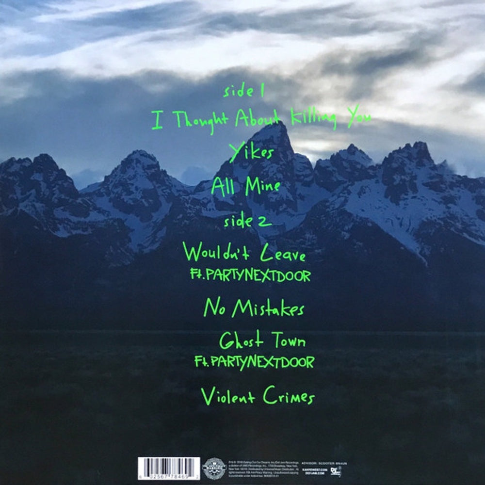 Back Cover: Kanye West – Ye (LP Vinyl) Vinyl LP | Relix