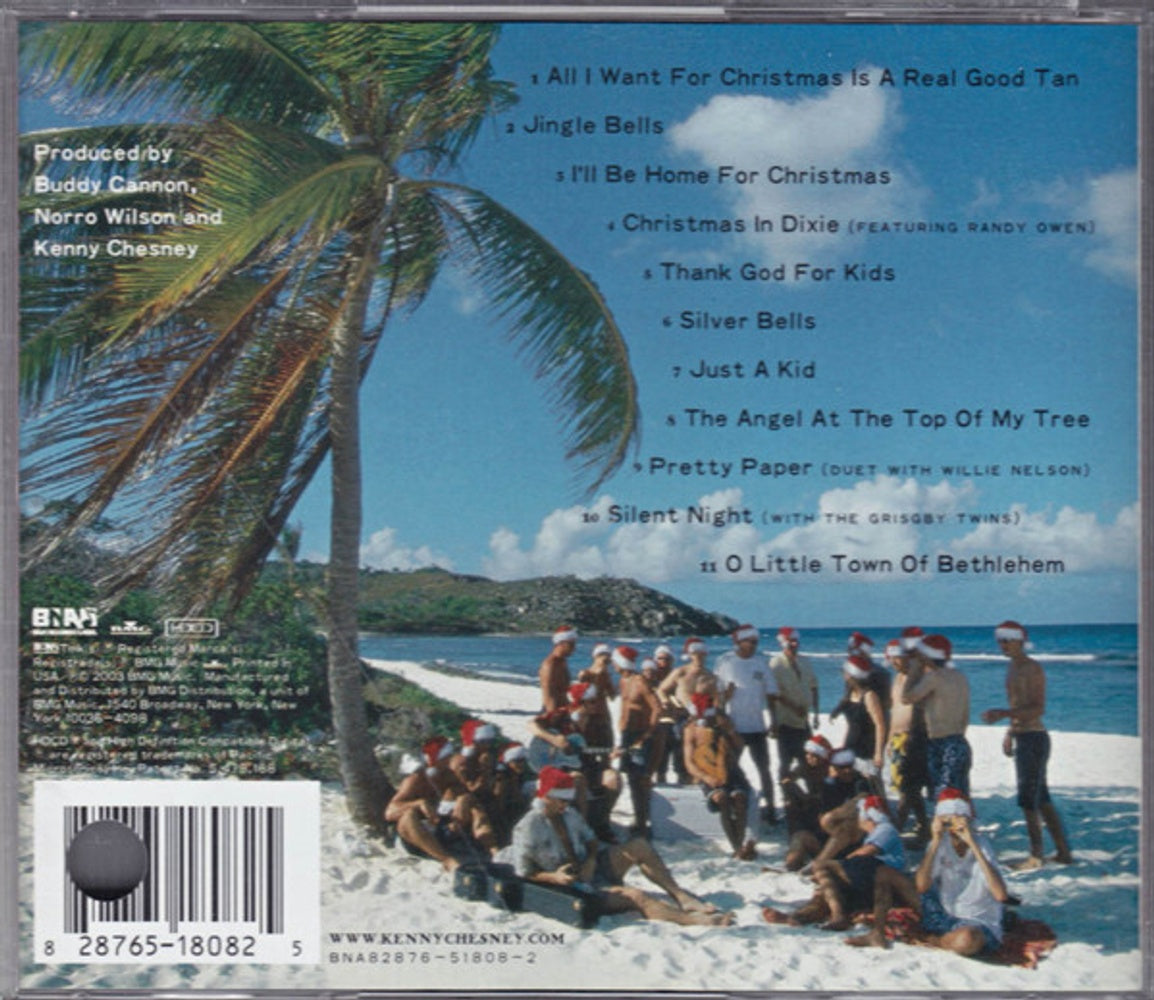 Back Cover: Kenny Chesney – All I Want For Christmas Is A Real Good Tan Vinyl LP | Relix