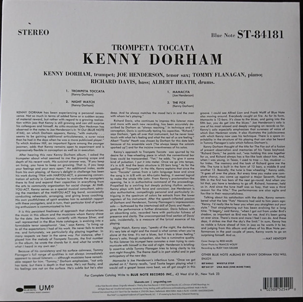 Back Cover: Kenny Dorham – Tromepta Toccata Vinyl LP | Relix