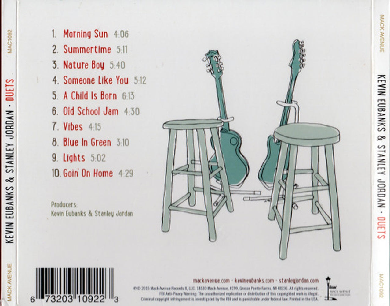 Back Cover: Kevin Eubanks – Duets CD | Relix