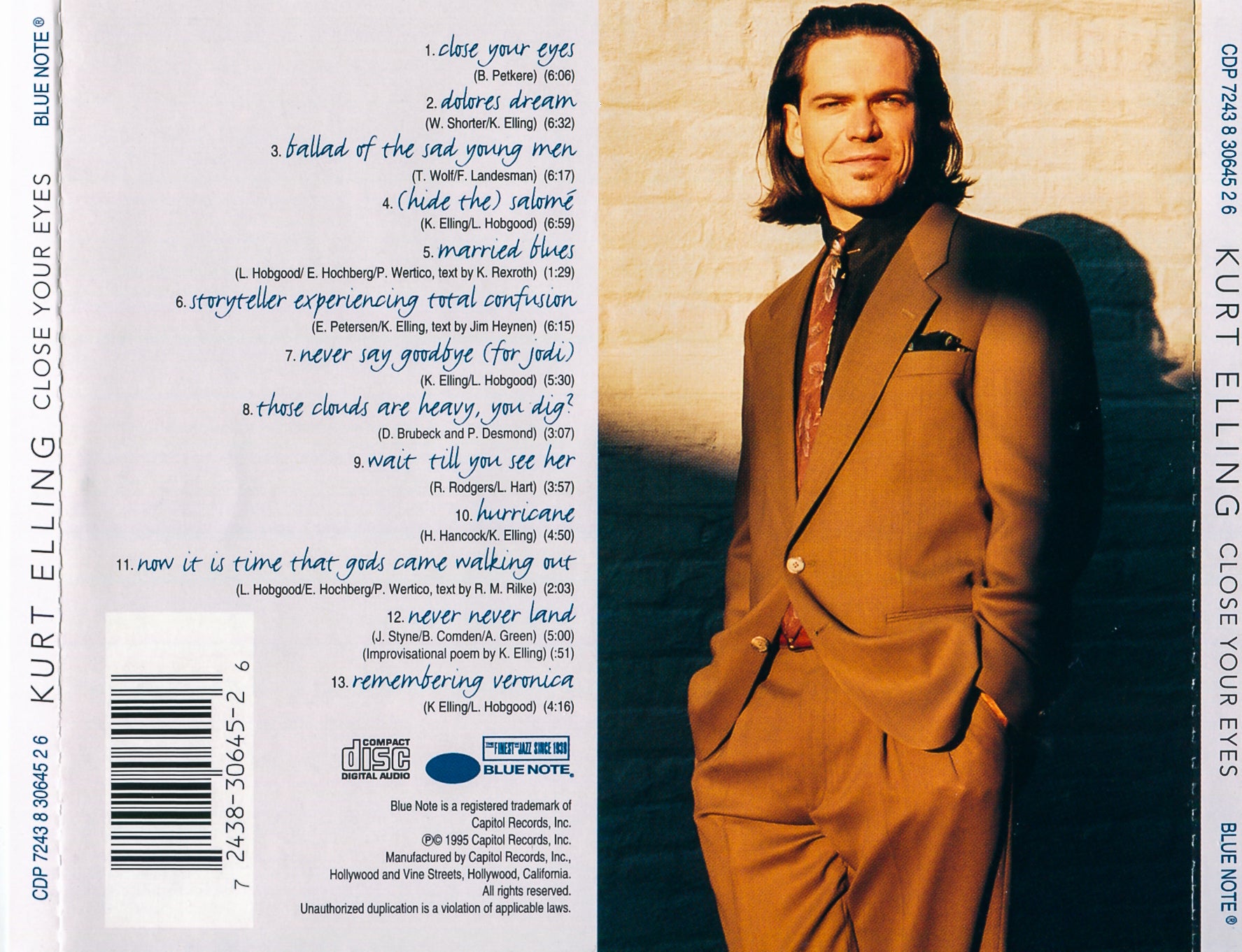 Back Cover: Kurt Elling – Close Your Eyes CD | Relix
