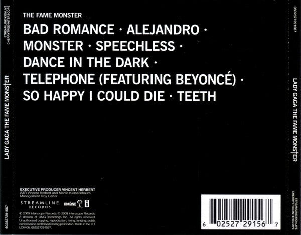 Back Cover: Lady Gaga – The Fame Monster (CD) CD | Relix