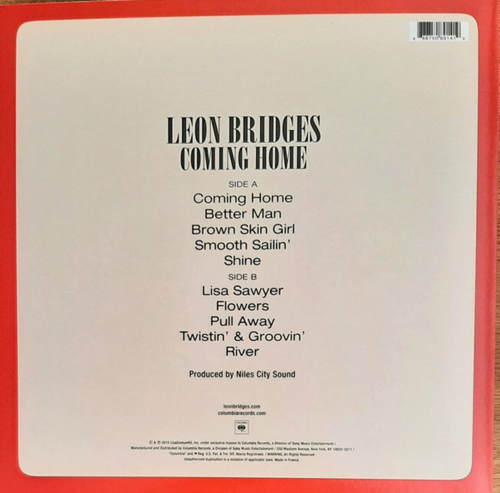 Back Cover: Leon Bridges – Coming Home Vinyl LP | Relix
