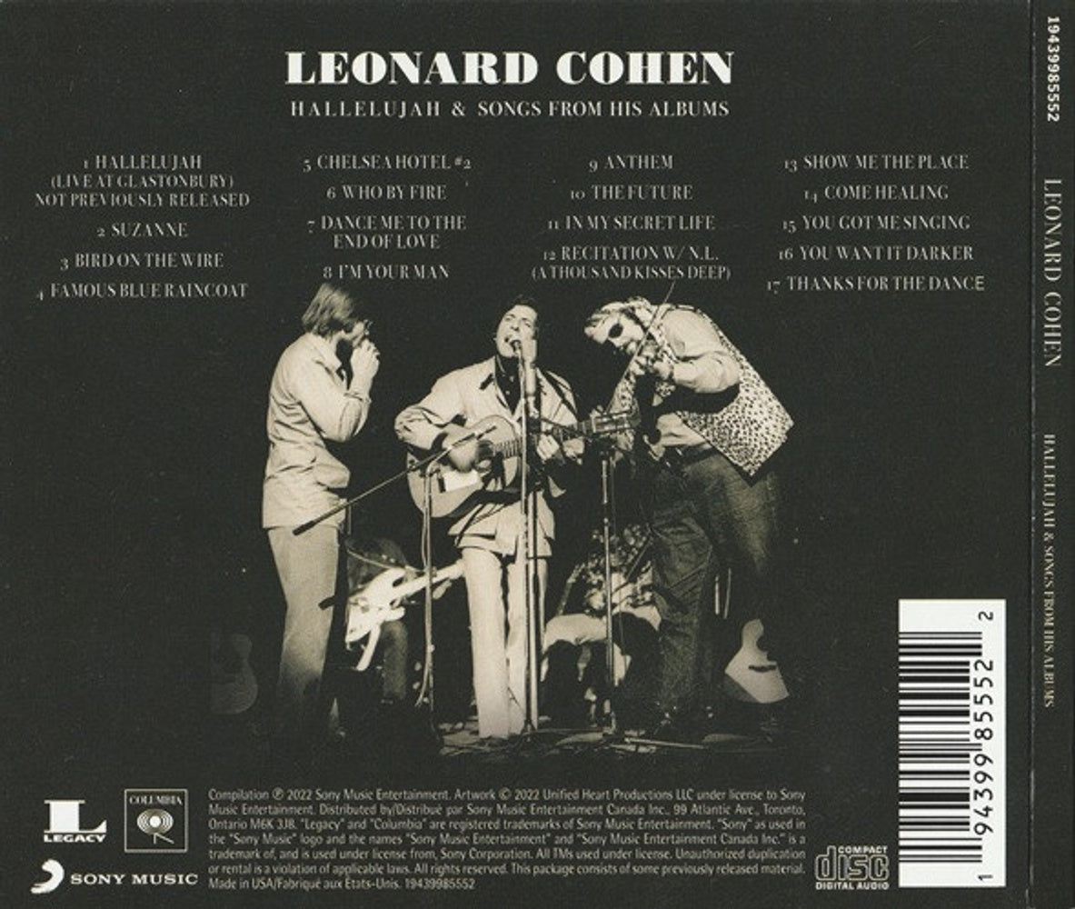 Back Cover: Leonard Cohen – Hallelujah & Songs From His Albums CD | Relix