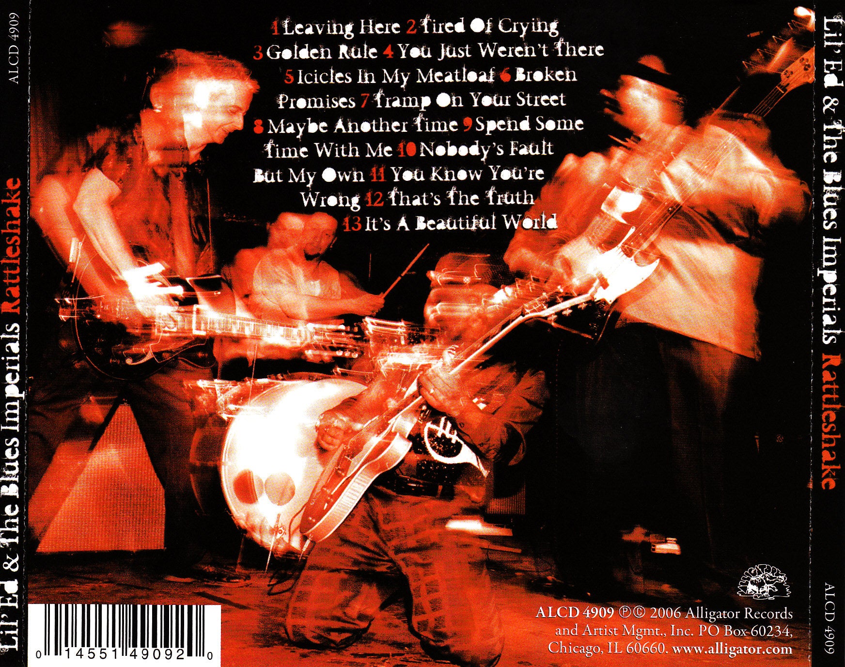 Back Cover: Lil' Ed & The Blues Imperials – Rattleshake CD | Relix