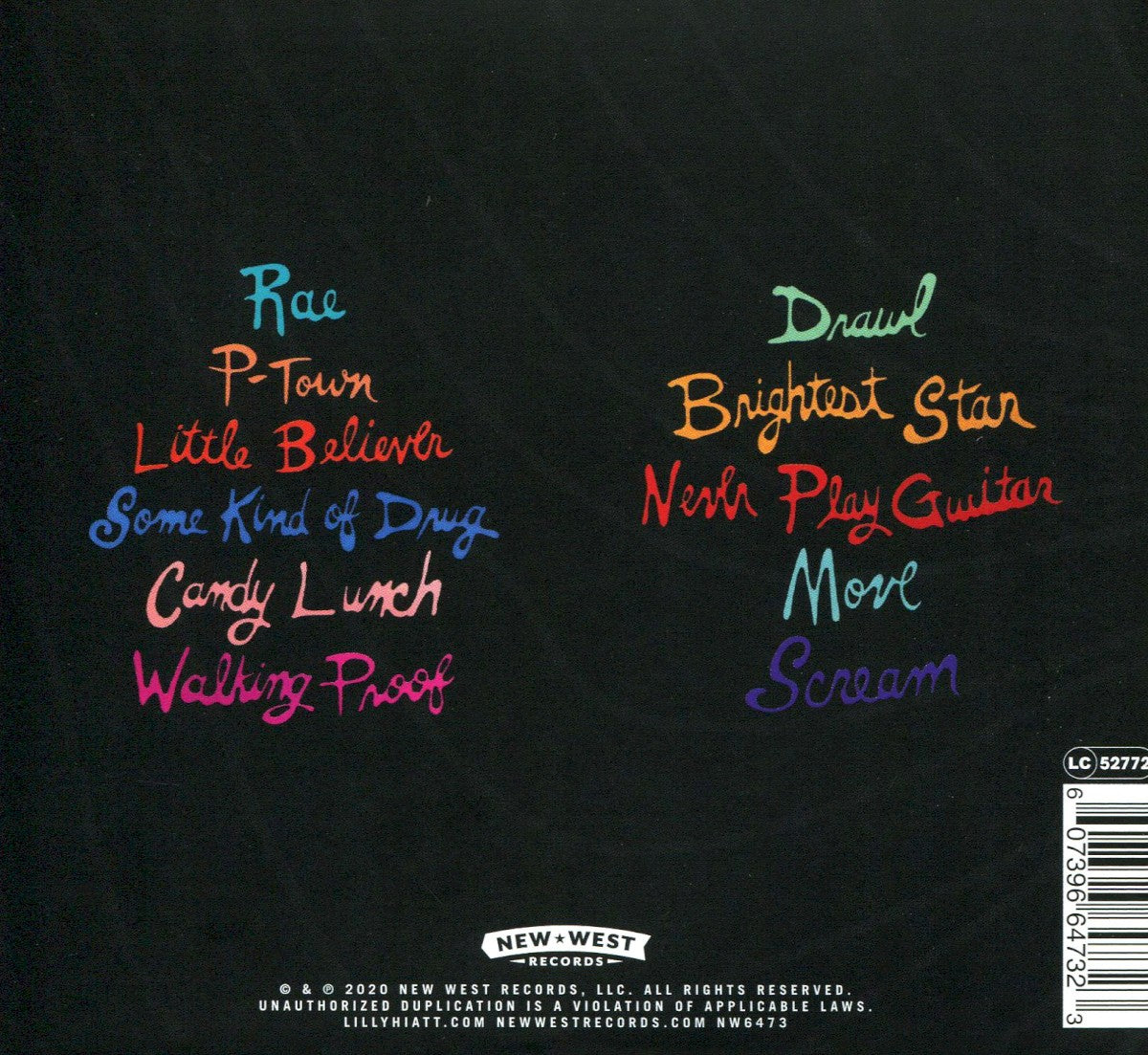 Back Cover: Lilly Hiatt – Walking Proof CD | Relix