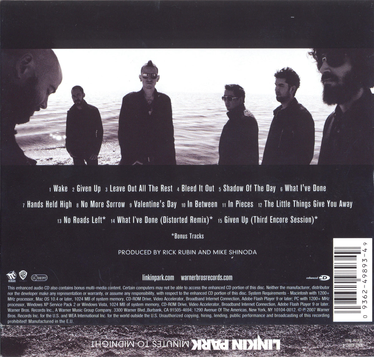 Back Cover: Linkin Park – Minutes to Midnight (Tour Edition, PA CD) CD | Relix