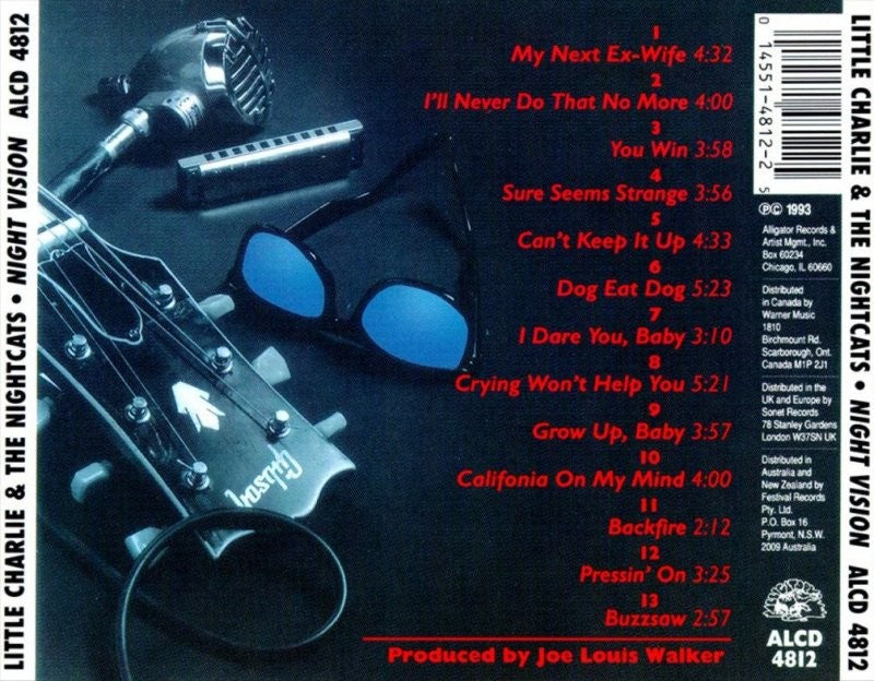Back Cover: Little Charlie & Nightcats – Night Vision CD | Relix