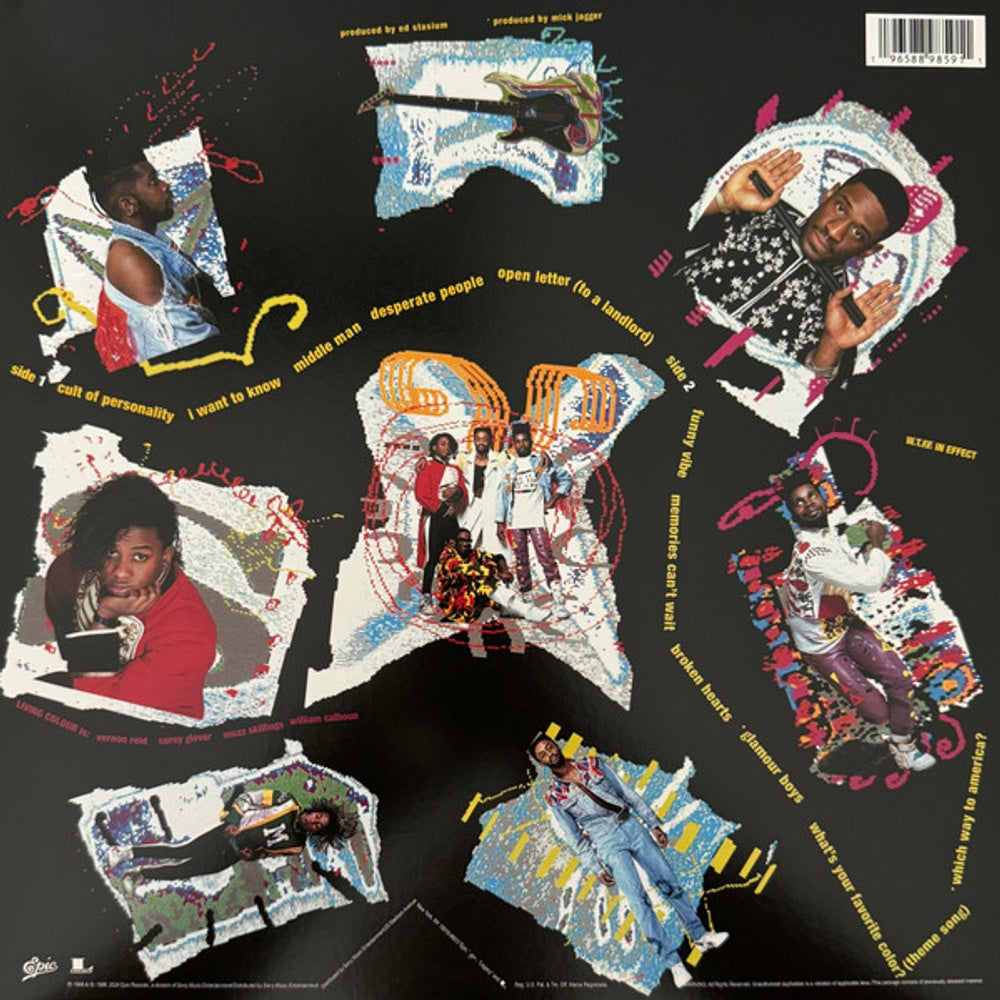 Back Cover: Living Colour – Vivid - LP Vinyl LP | Relix