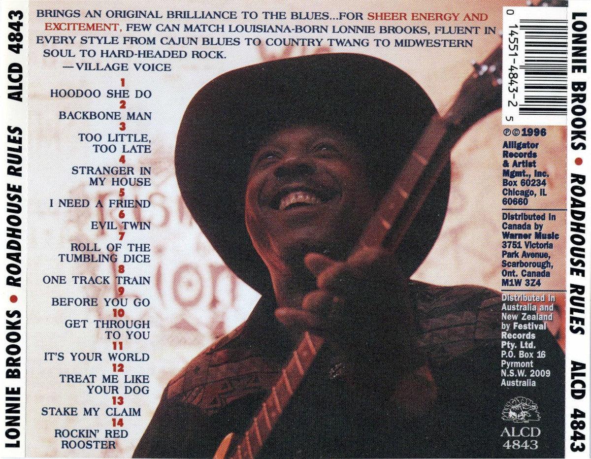Back Cover: Lonnie Brooks – Road House Rules CD | Relix