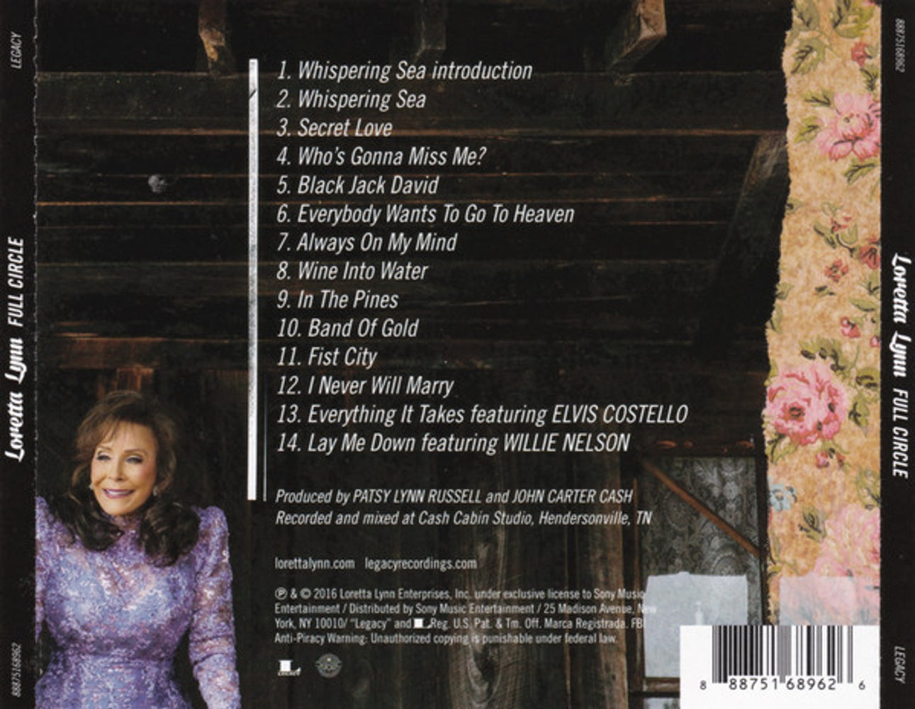 Back Cover: Loretta Lynn – Full Circle CD | Relix