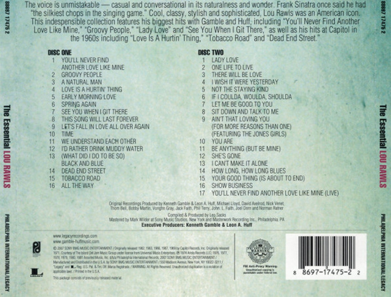 Back Cover: Lou Rawls – The Essential Lou Rawls (2-CD) CD | Relix
