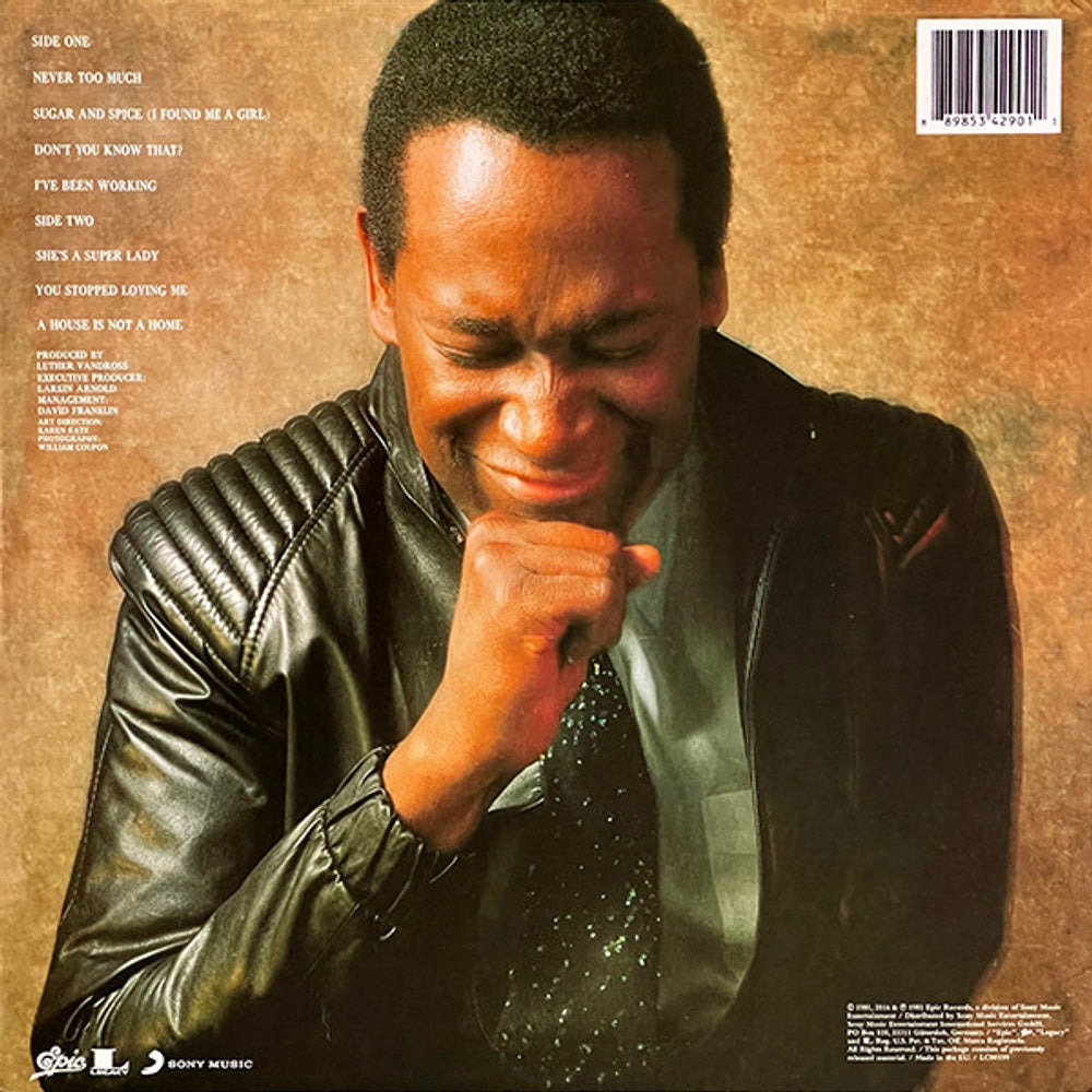 Back Cover: Luther Vandross – Never Too Much Vinyl LP | Relix