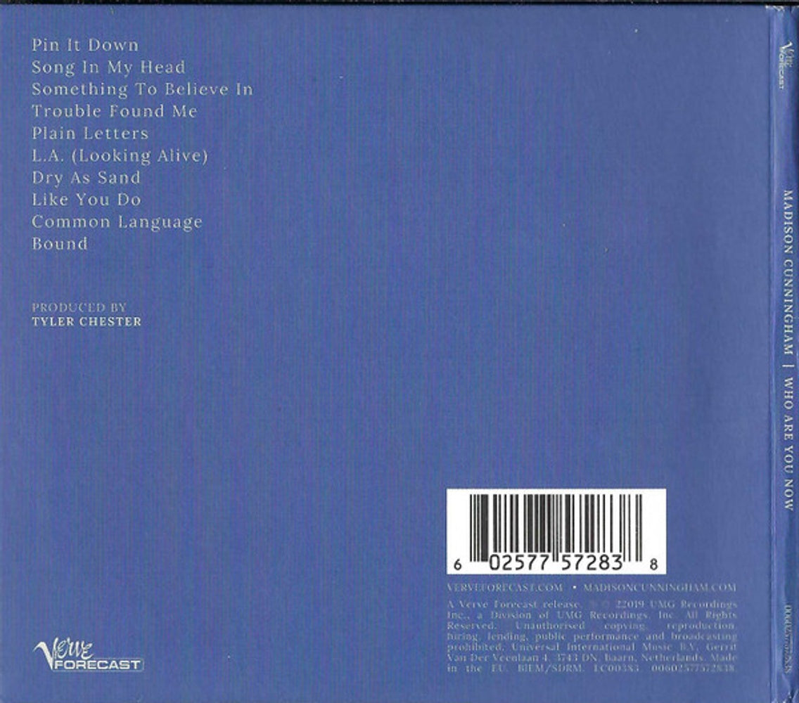 Back Cover: Madison Cunningham – Who Are You Now CD | Relix