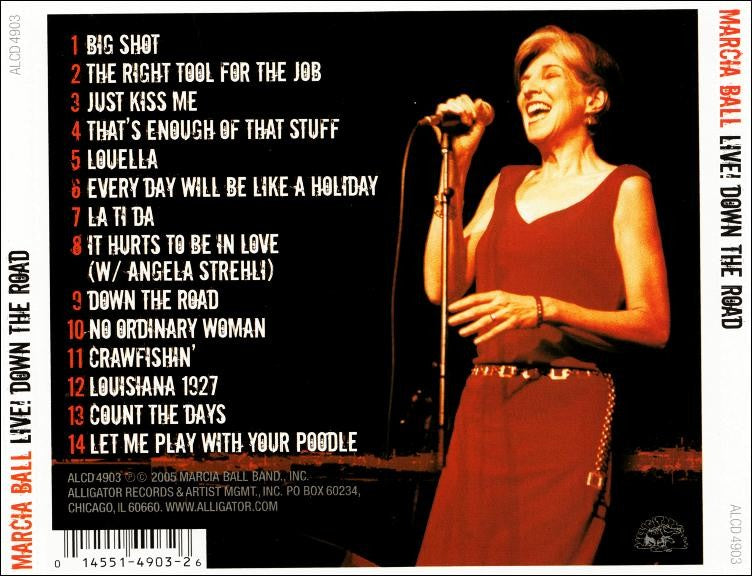 Back Cover: Marcia Ball – Marcia Ball Live: Down the Road CD | Relix