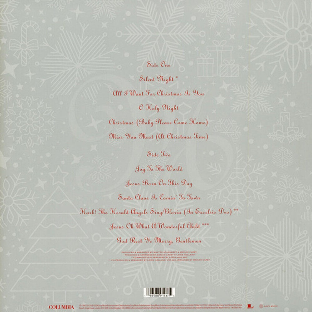 Back Cover: Mariah Carey – Merry Christmas (30th Anniversary LP Vinyl) Vinyl LP | Relix