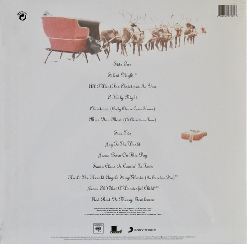 Back Cover: Mariah Carey – Merry Christmas (Deluxe Anniversary Edition LP Vinyl) Vinyl LP | Relix