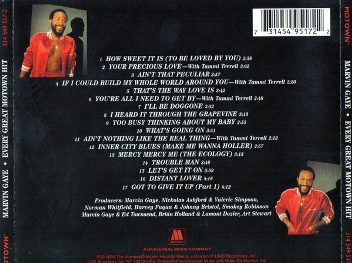 Back Cover: Marvin Gaye – Every Great Motown Hit of Marvin Gaye (CD) CD | Relix