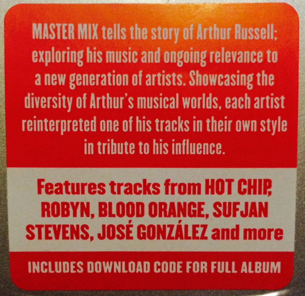 Back Cover: Master Mix Red Hot & Arthur Russell / Various – Master Mix: Red Hot & Arthur Russell Vinyl LP | Relix