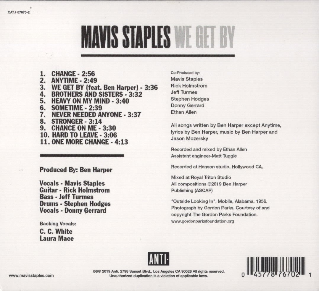Back Cover: Mavis Staples – We Get By Vinyl LP | Relix