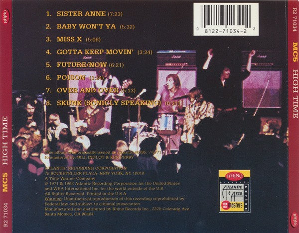 Back Cover: Mc5 – High Time (Import CD) CD | Relix
