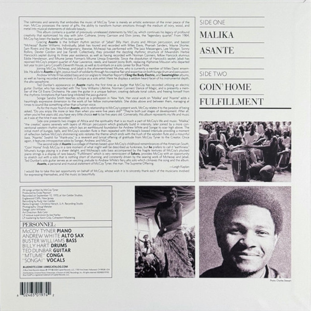 Back Cover: McCoy Tyner – Asante (Blue Note Tone Poet Edition, 180 Gram LP Vinyl) Vinyl LP | Relix
