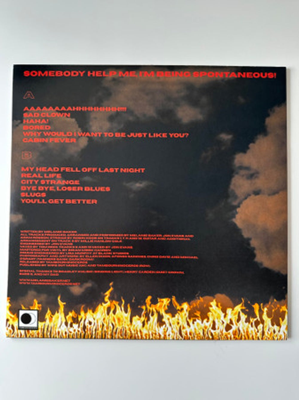 Back Cover: Melanie Baker – Somebody Help Me, I'm Being Spontaneous (Colored LP Vinyl) Vinyl LP | Relix