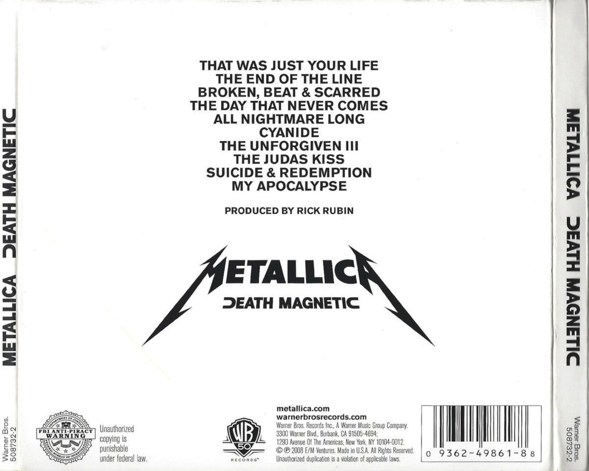 Back Cover: Metallica – Death Magnetic Vinyl LP | Relix