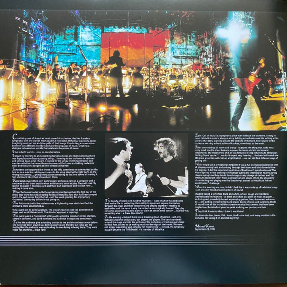 Back Cover: Metallica – S&M Vinyl LP | Relix