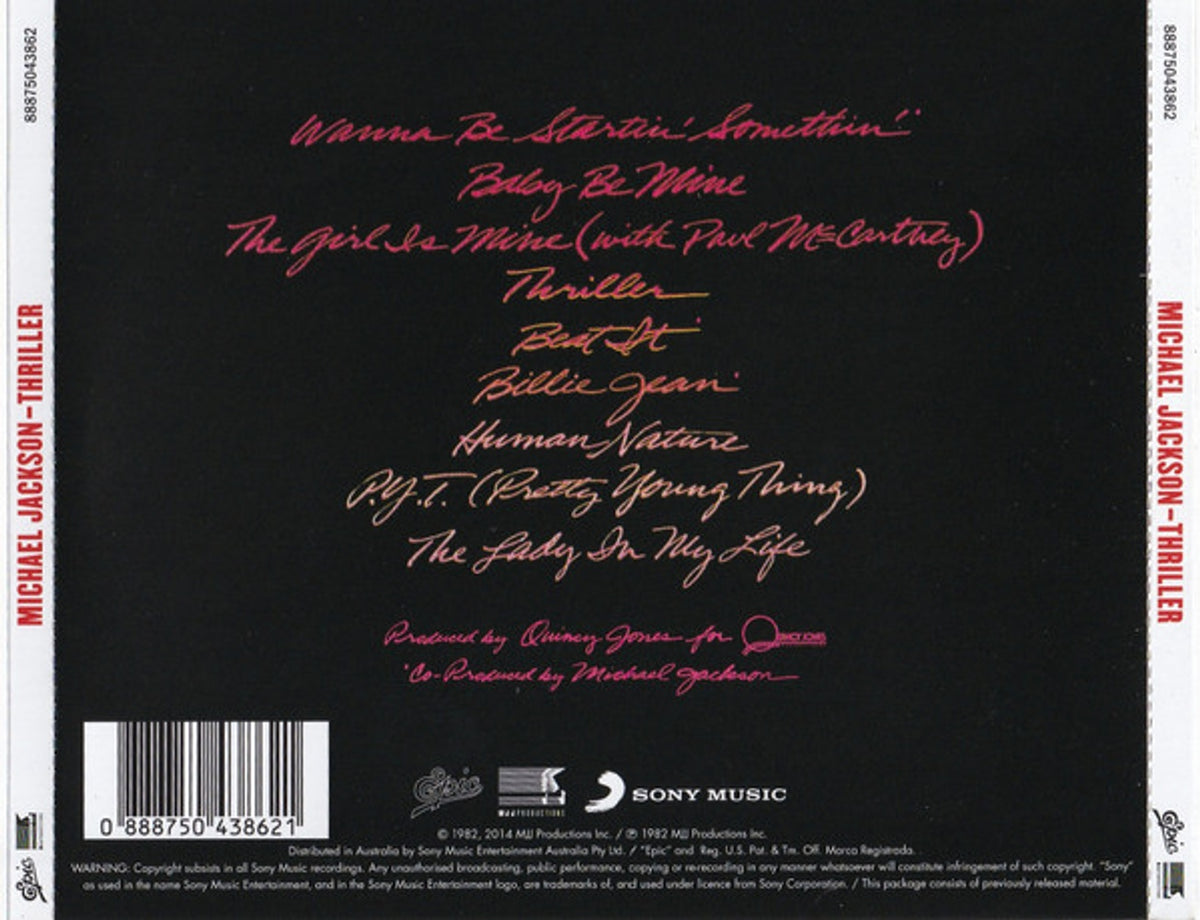 Back Cover: Michael Jackson – Thriller (CD) CD | Relix