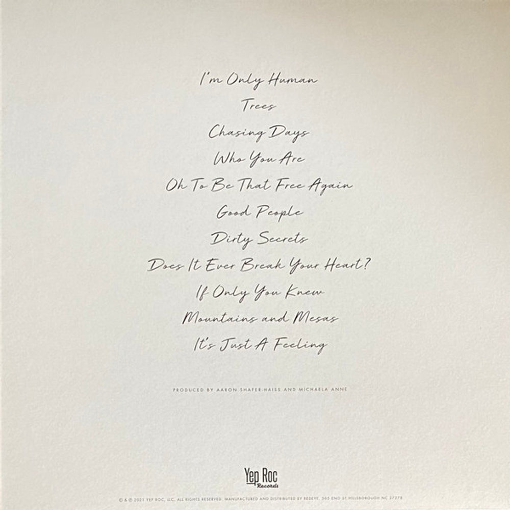Back Cover: Michaela Anne – Oh To Be That Free (Clear LP Vinyl) Vinyl LP | Relix