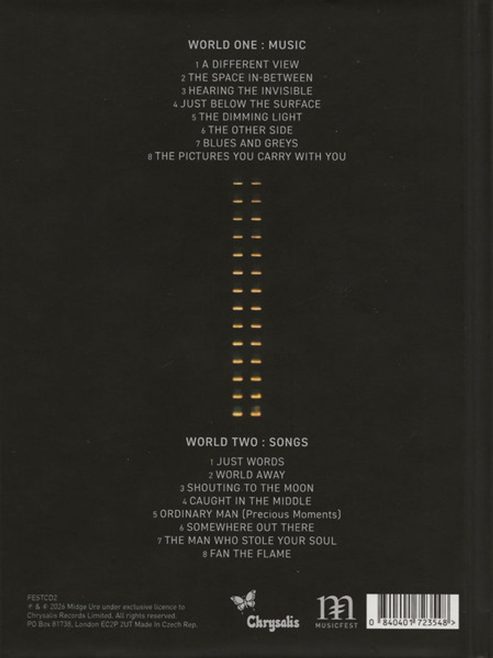 Back Cover: Midge Ure – A Man Of Two Worlds (2-CD) CD | Relix