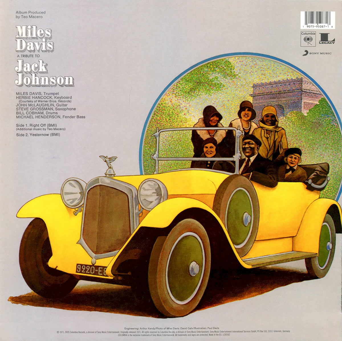 Back Cover: Miles Davis – A Tribute To Jack Johnson Vinyl LP | Relix
